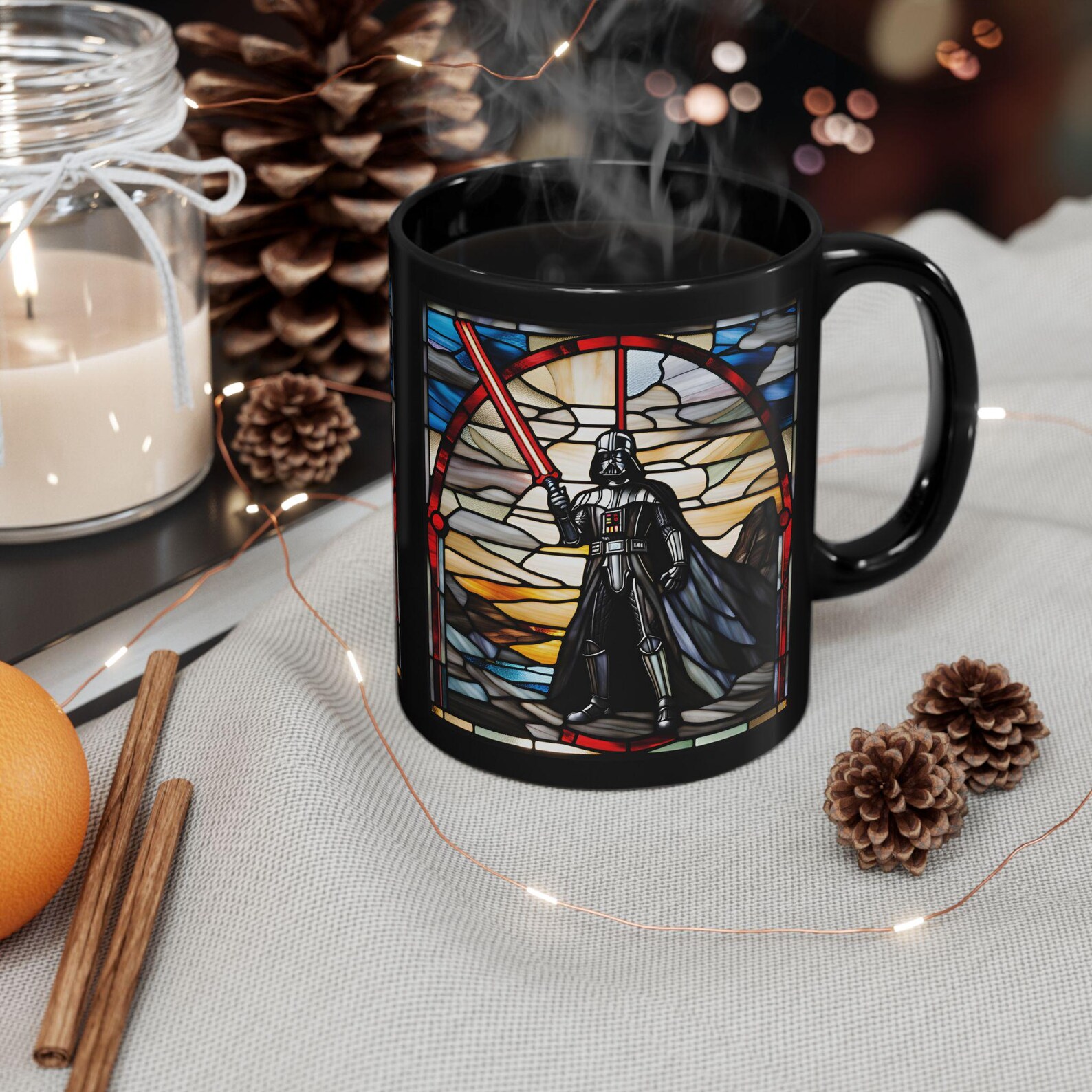 SW Inspired Darth Vader Stained Glass Mug 3