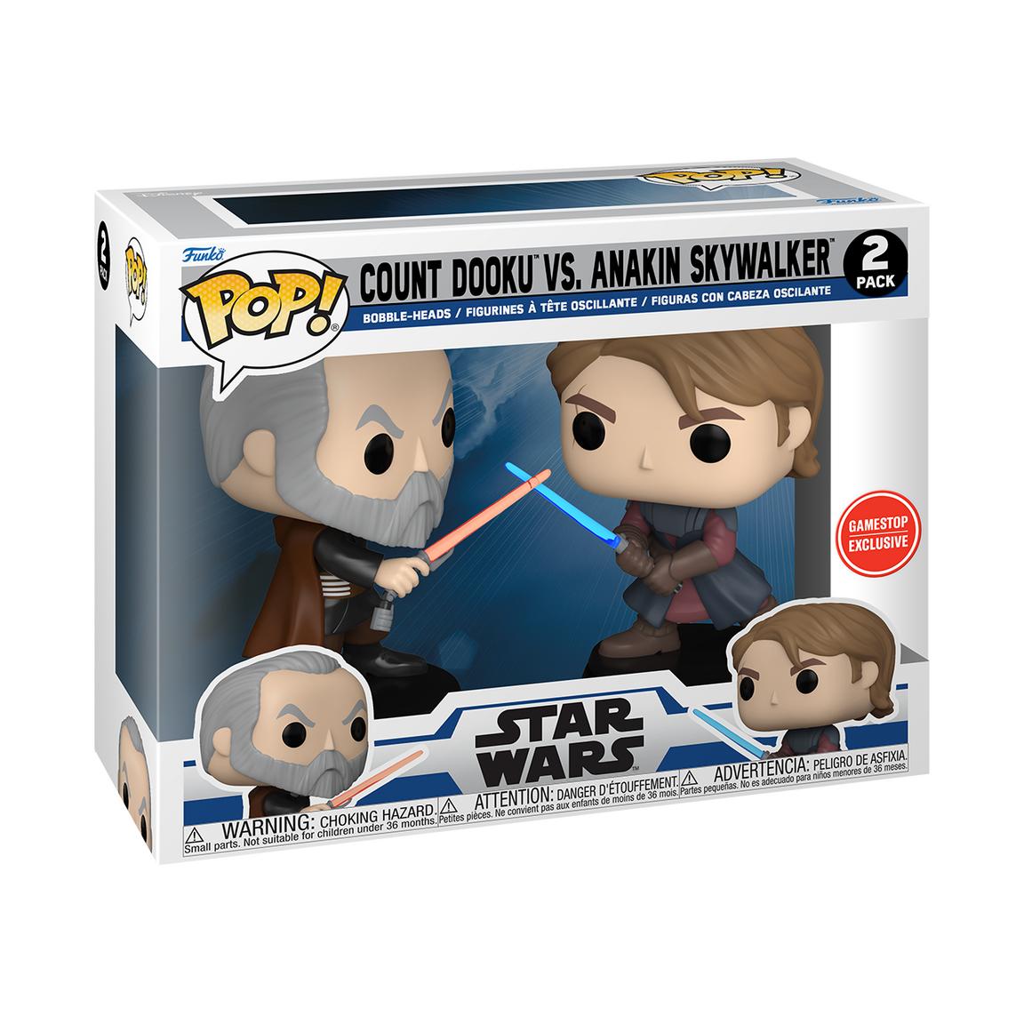 SWTCW Count Dooku and Anakin Skywalker Funko Pop! Bobble Head Toy 2-Pack 1
