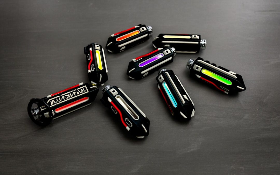 New Star Wars Kyber Fuel Cell Glowing LED Fidget Keychain available now!