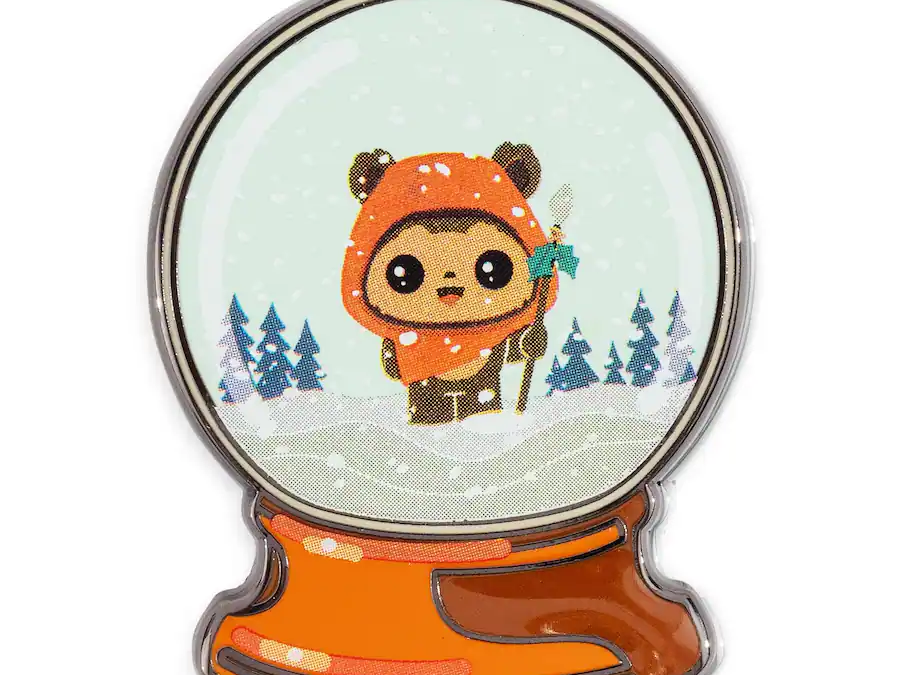 New Star Wars Wicket Holiday Winter Snow Globe Enamel Pin available!