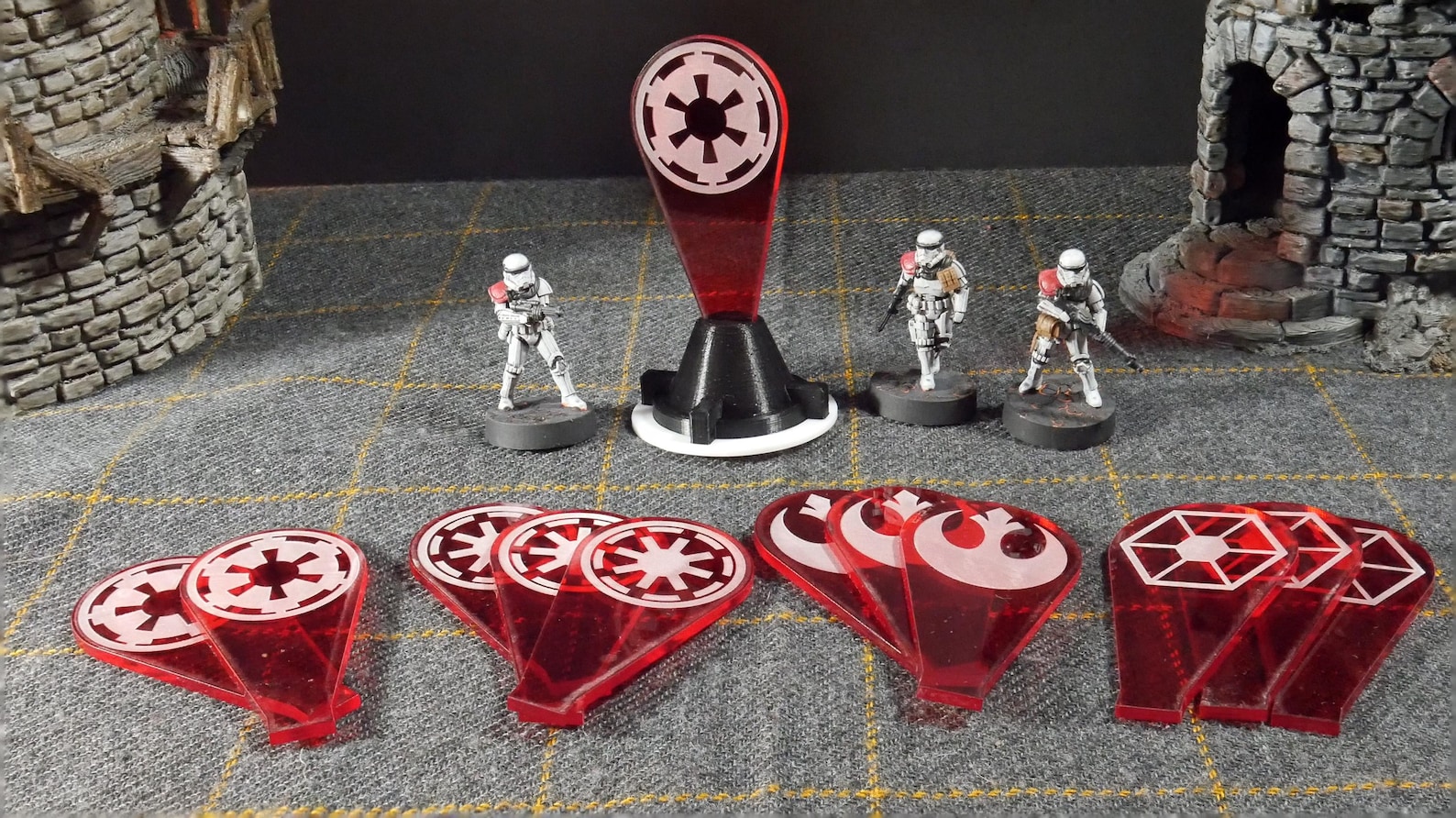 SWL Acrylic Faction Flags Game Pieces Set 2