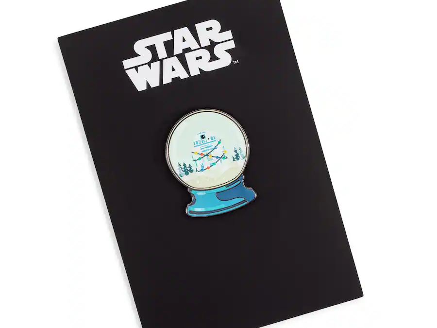 New Star Wars R2-D2 Holiday Winter Snow Globe Enamel Pin available now!
