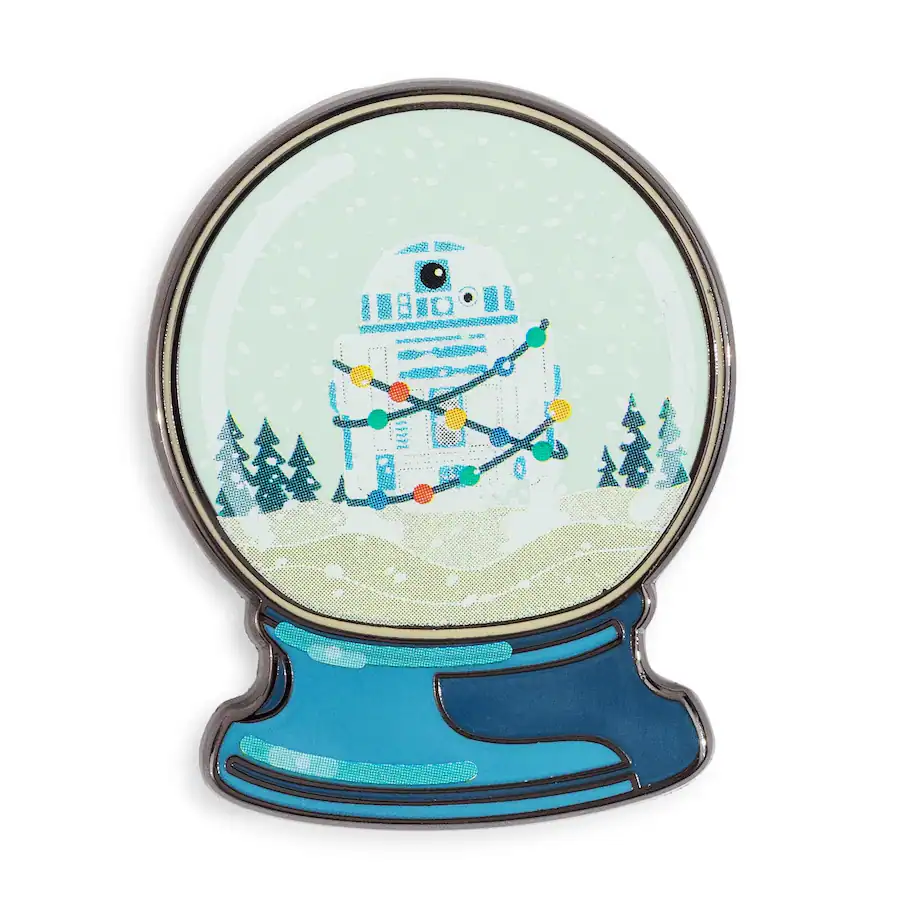 SW R2-D2 Holiday Winter Snow Globe Enamel Pin 2
