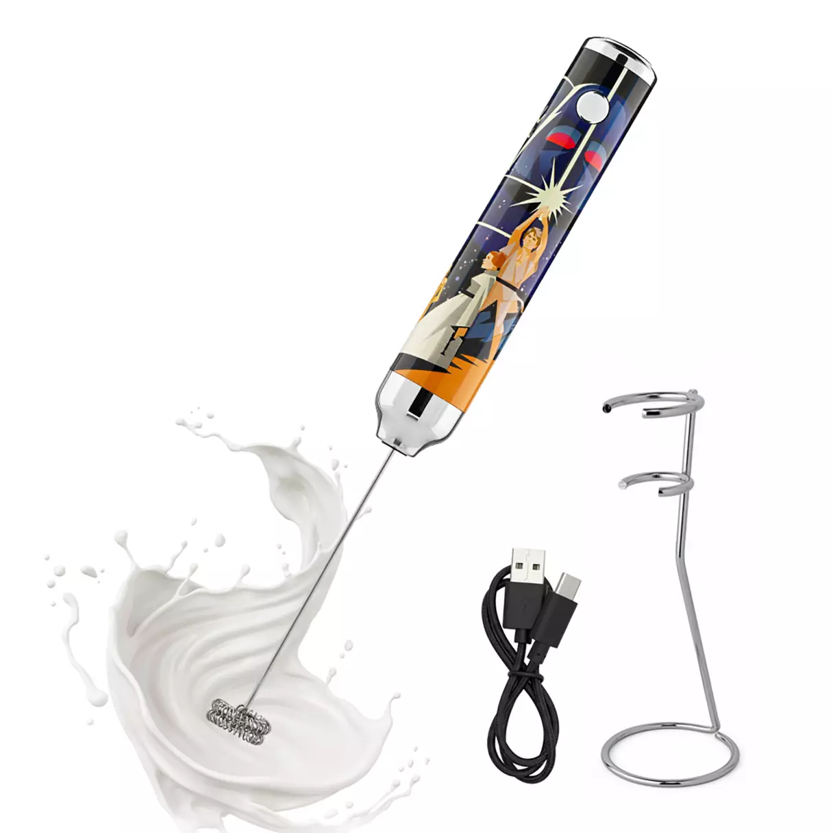 ANH Art Poster Milk Frother with Stand 3
