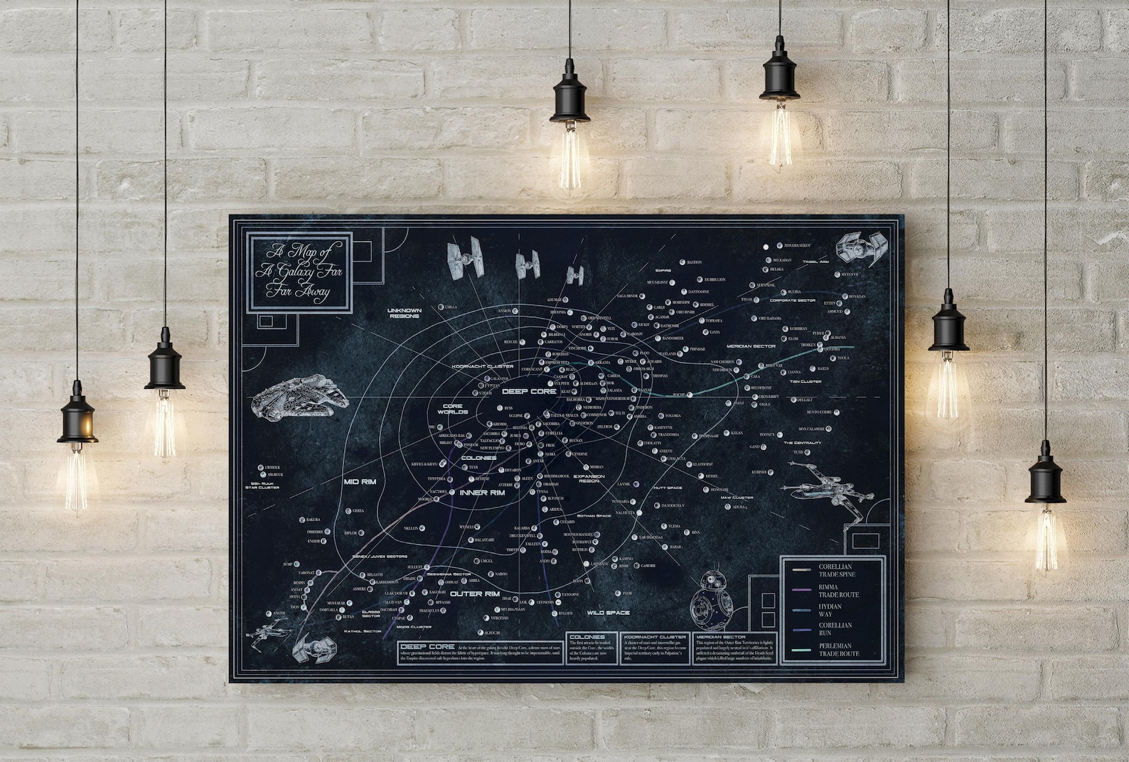 SW Midnight Edition Galactic Map Poster 1