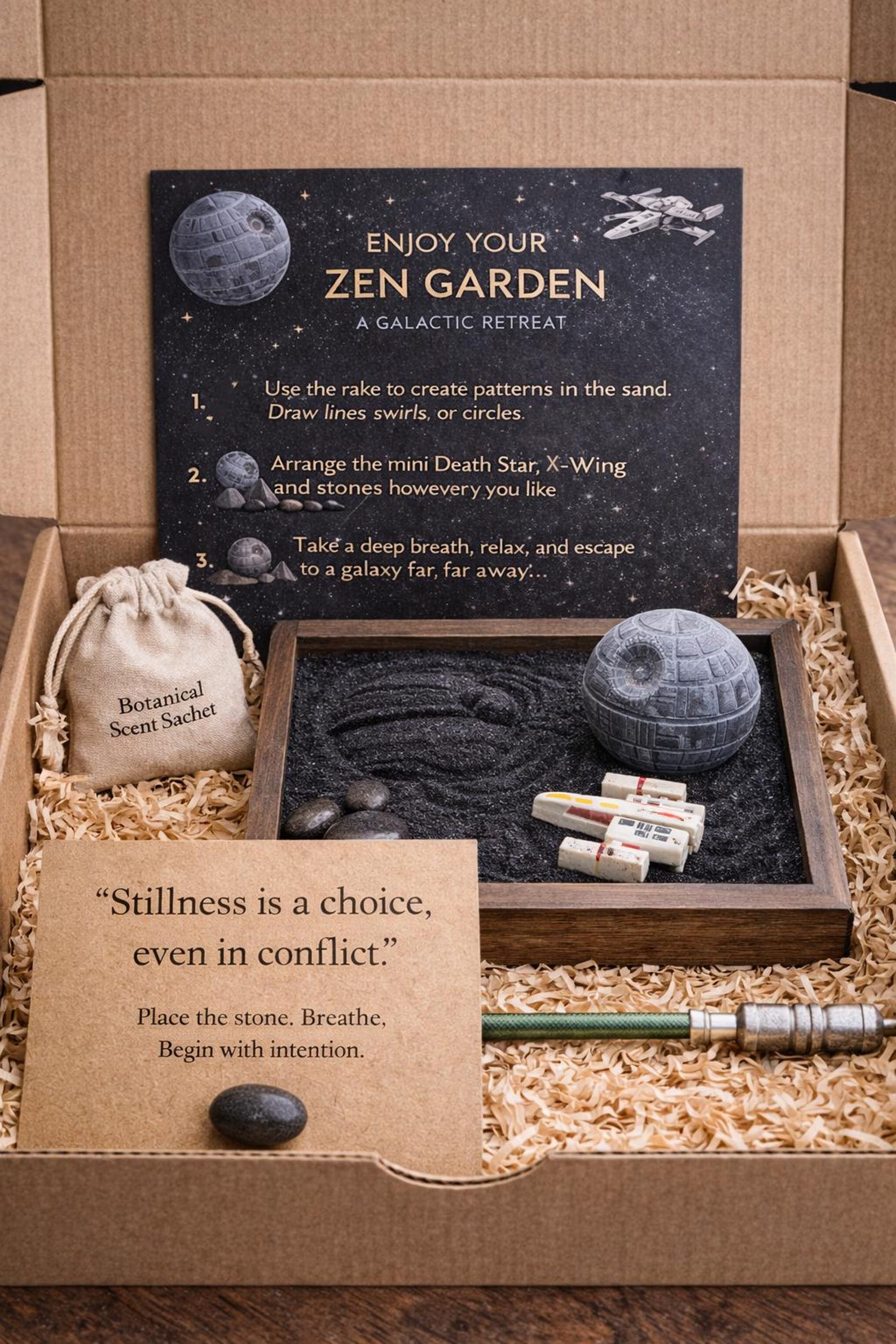 SW Galaxy Inspired Desk Relaxation Zen Garden Kit 3