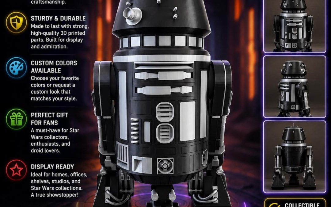 New Star Wars R5-J2 Astromech Droid 43" Life Sized 3D Printed Replica Figure available!