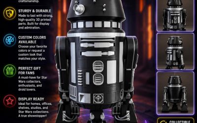 New Star Wars R5-J2 Astromech Droid 43" Life Sized 3D Printed Replica Figure available!