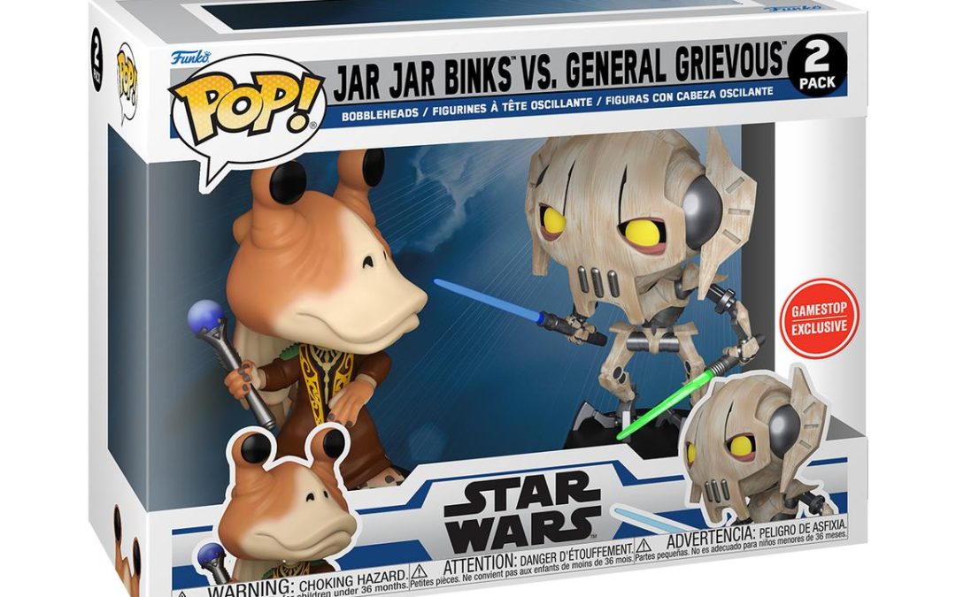 New Star Wars The Clone Wars Duels Jar Jar Binks vs General Grievous Funko Pop! Bobble Head Toy 2-Pack available!