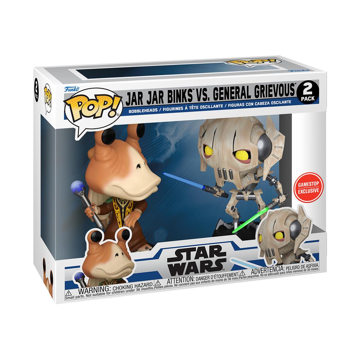 SWTCW Duels Jar Jar Binks vs General Grievous Funko Pop! Bobble Head Toy 2-Pack 1
