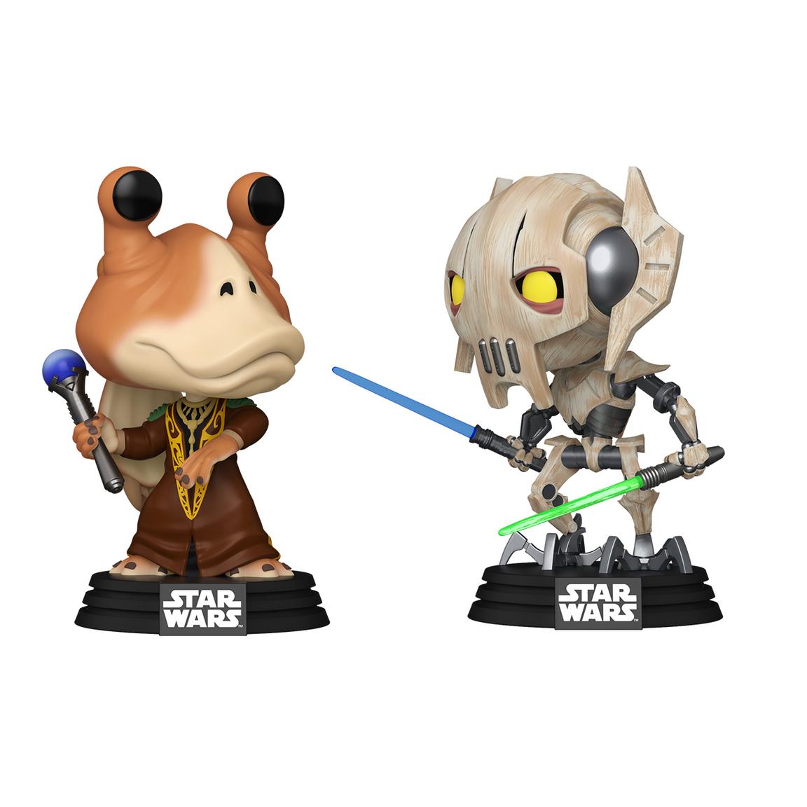 SWTCW Duels Jar Jar Binks vs General Grievous Funko Pop! Bobble Head Toy 2-Pack 3