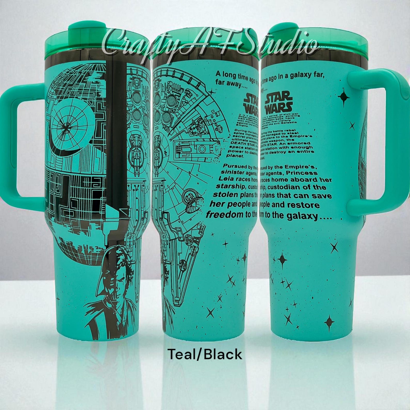 SW Light Vs. Dark Opening Crawl Collage Laser Engraved Tumbler Set 3
