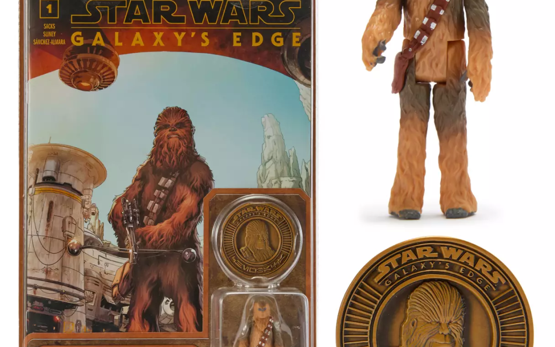New Star Wars Galaxy's Edge Limited Edition Chewbacca Figure, Comic Book and Coin Set available!