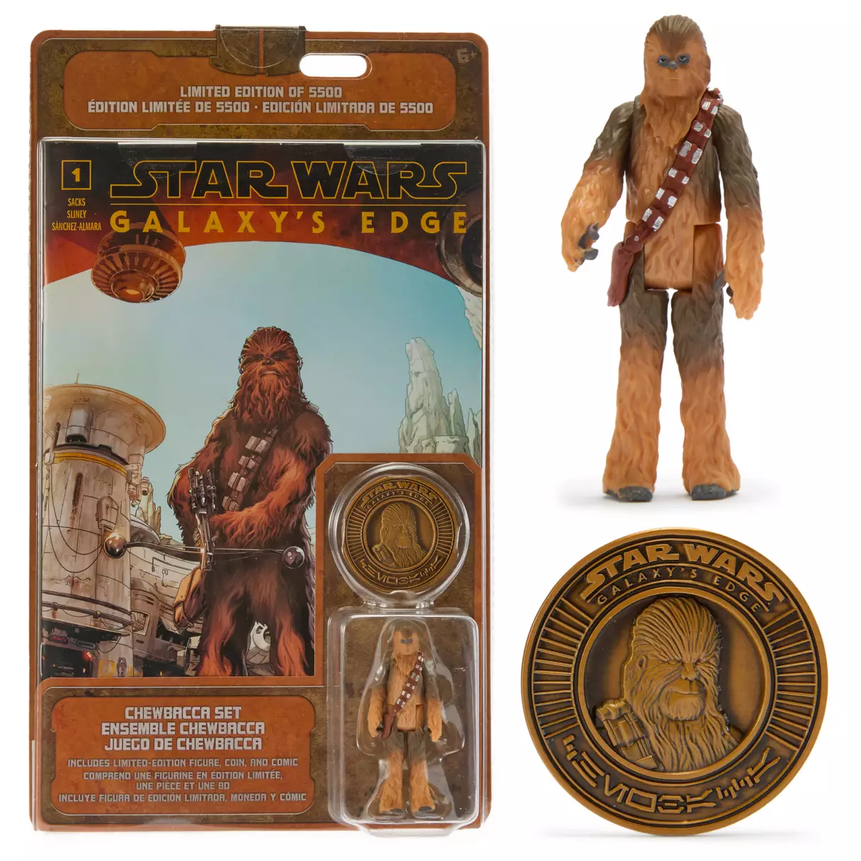 SWGE Limited Edition Chewbacca Figure, Comic Book and Coin Set 1