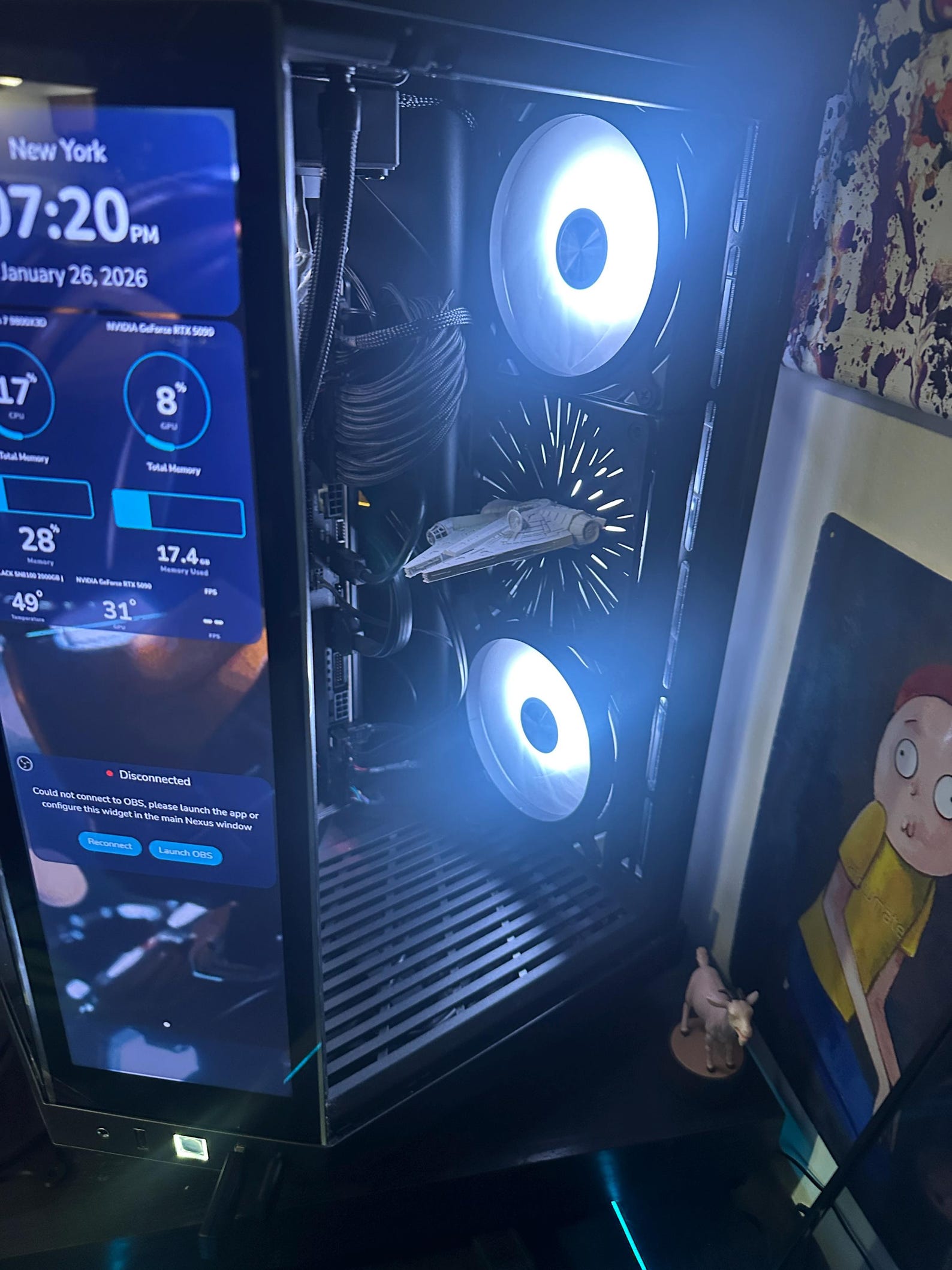 SW Inspired Millenium Falcon Hyperspace PC Fan Cover 3
