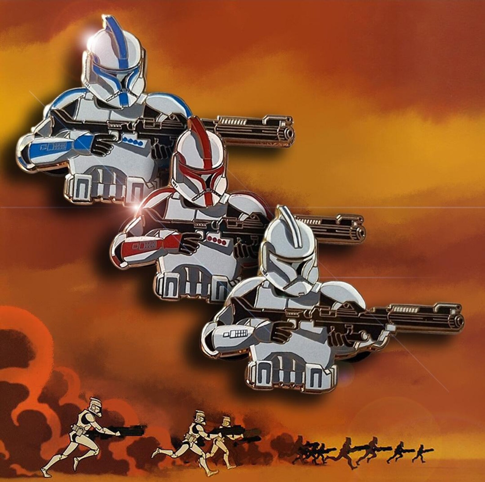 SWTCW Clone Trooper Enamel Pin 3-Pack Set