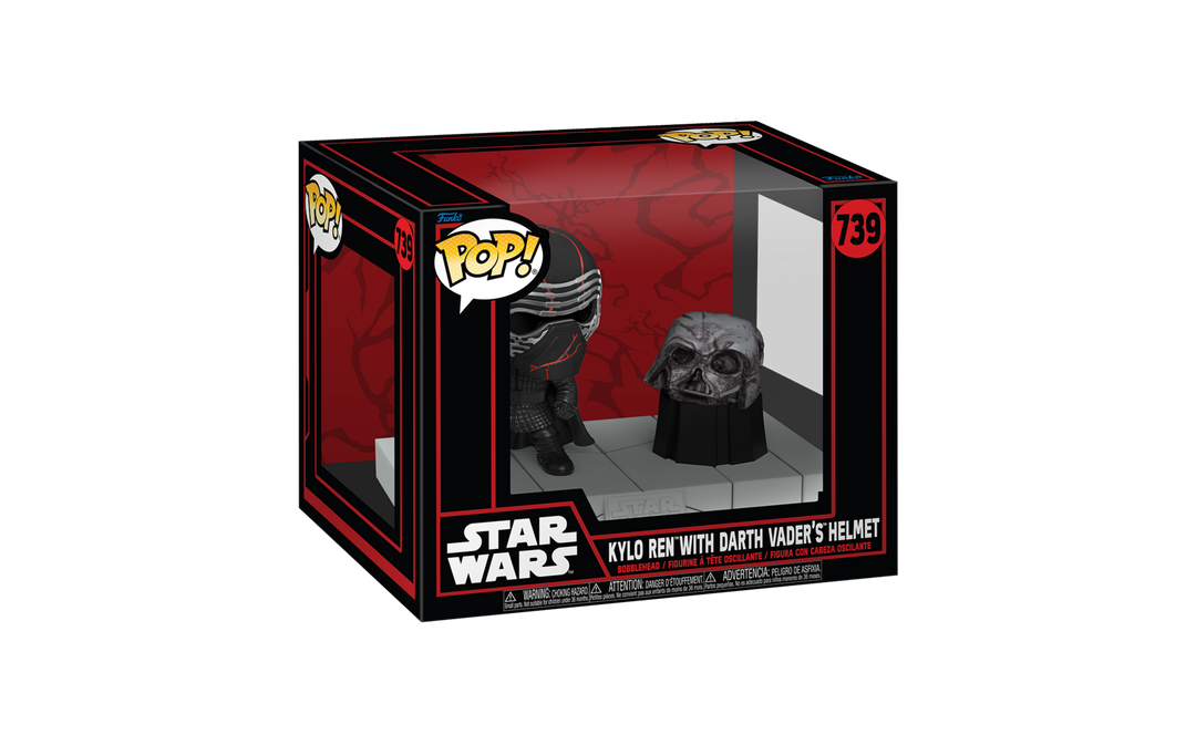 New The Rise of Skywalker Darkside Kylo Ren With Darth Vader's Helmet Funko Pop! Bobble Head Toy available!