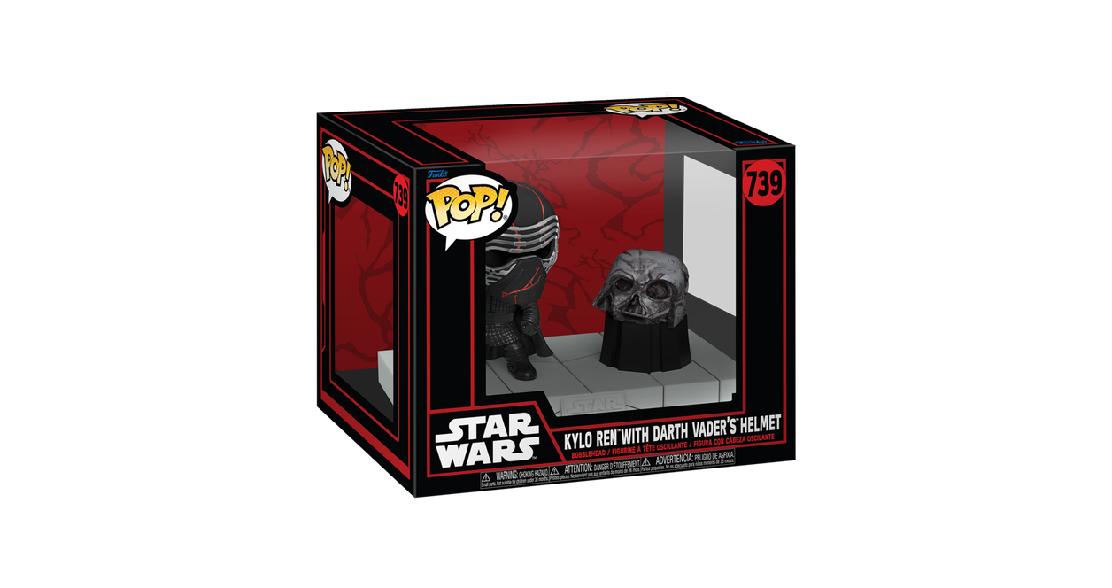 TROS Darkside Kylo Ren With Darth Vader's Helmet Funko Pop! Bobble Head Toy 1