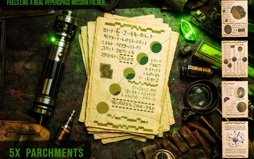 New The Last Jedi Themed Jedi Ancient Galactic Archive Parchment Book Pages Set available!