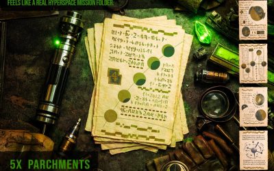New The Last Jedi Themed Jedi Ancient Galactic Archive Parchment Book Pages Set available!