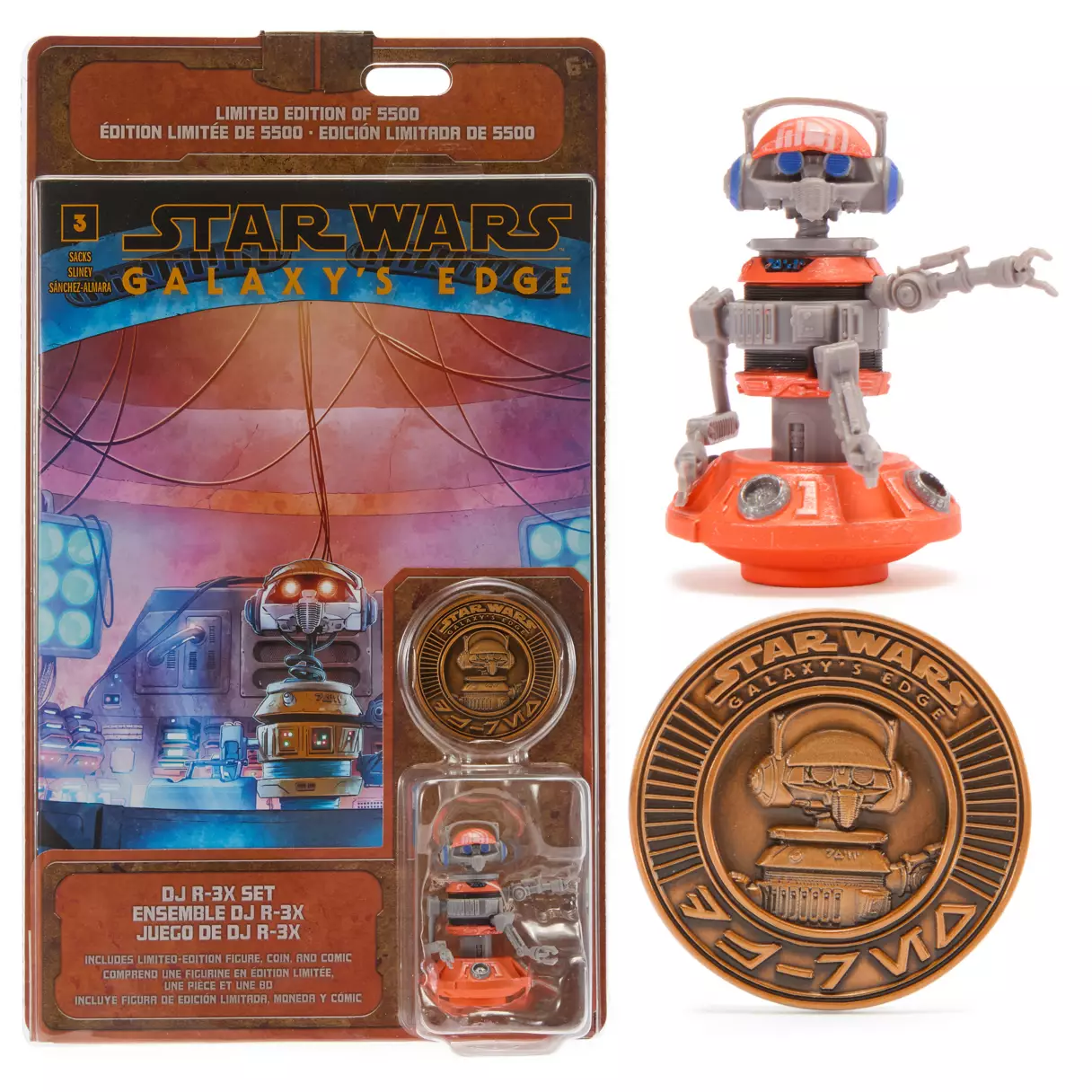 SWGE DJ R-3X Figure Comic Book and Coin Set 1