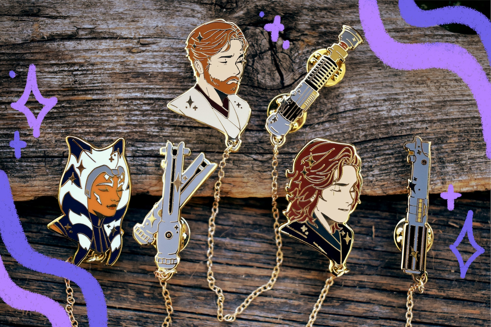 SW Disaster Trio Enamel Collar Pins Set