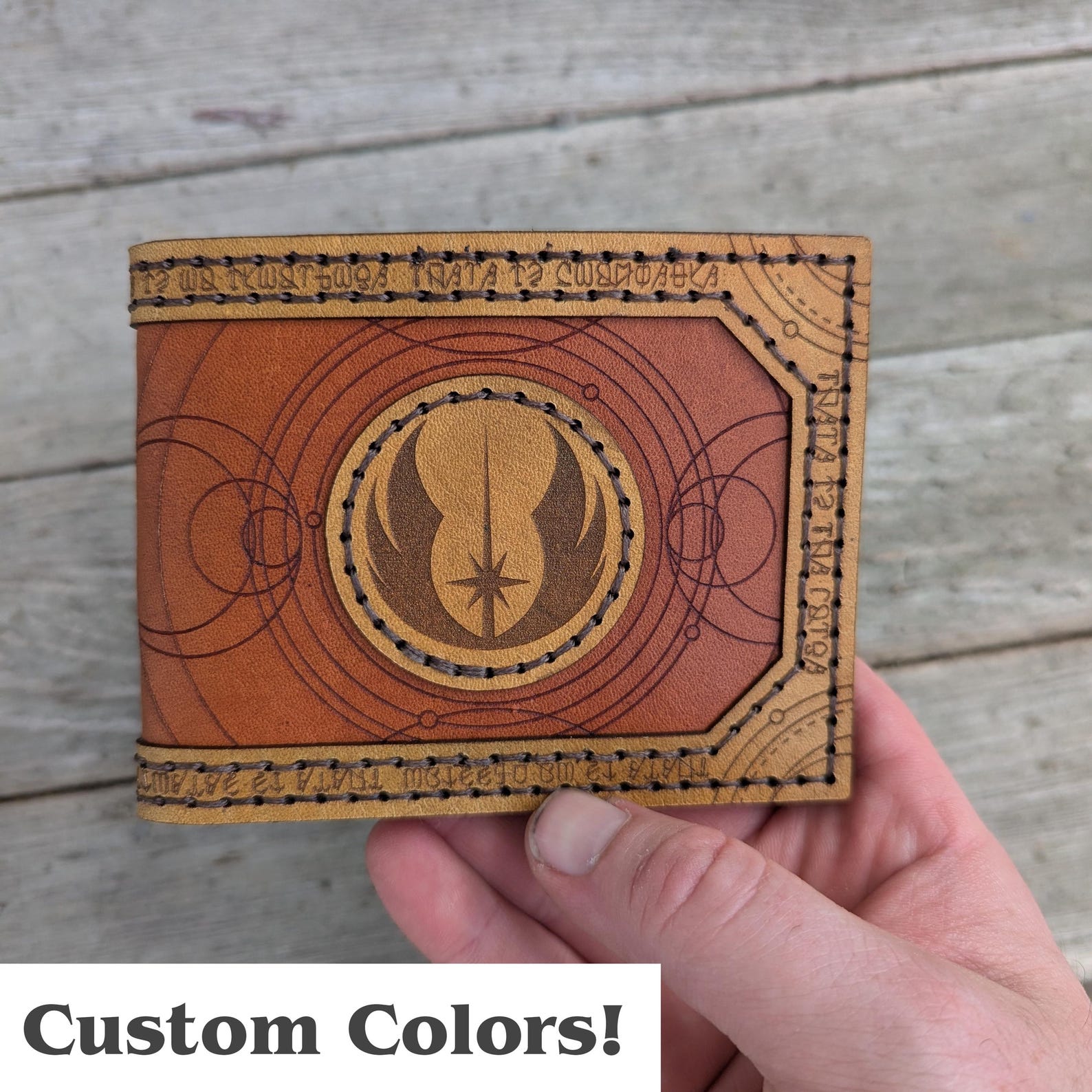 JFOS Jedi Knight Symbol Leather Bifold Wallet 1