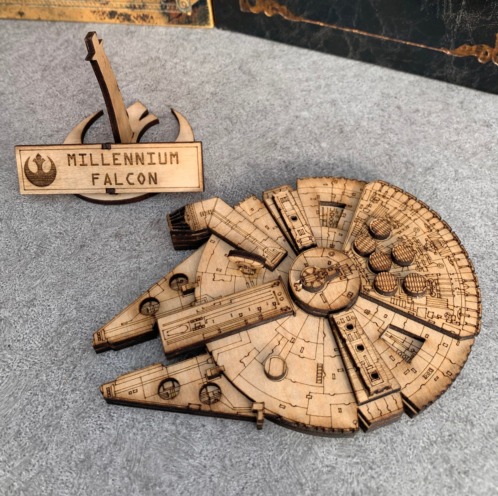 SW Millennium Falcon 3D Wooden Puzzle Model 2