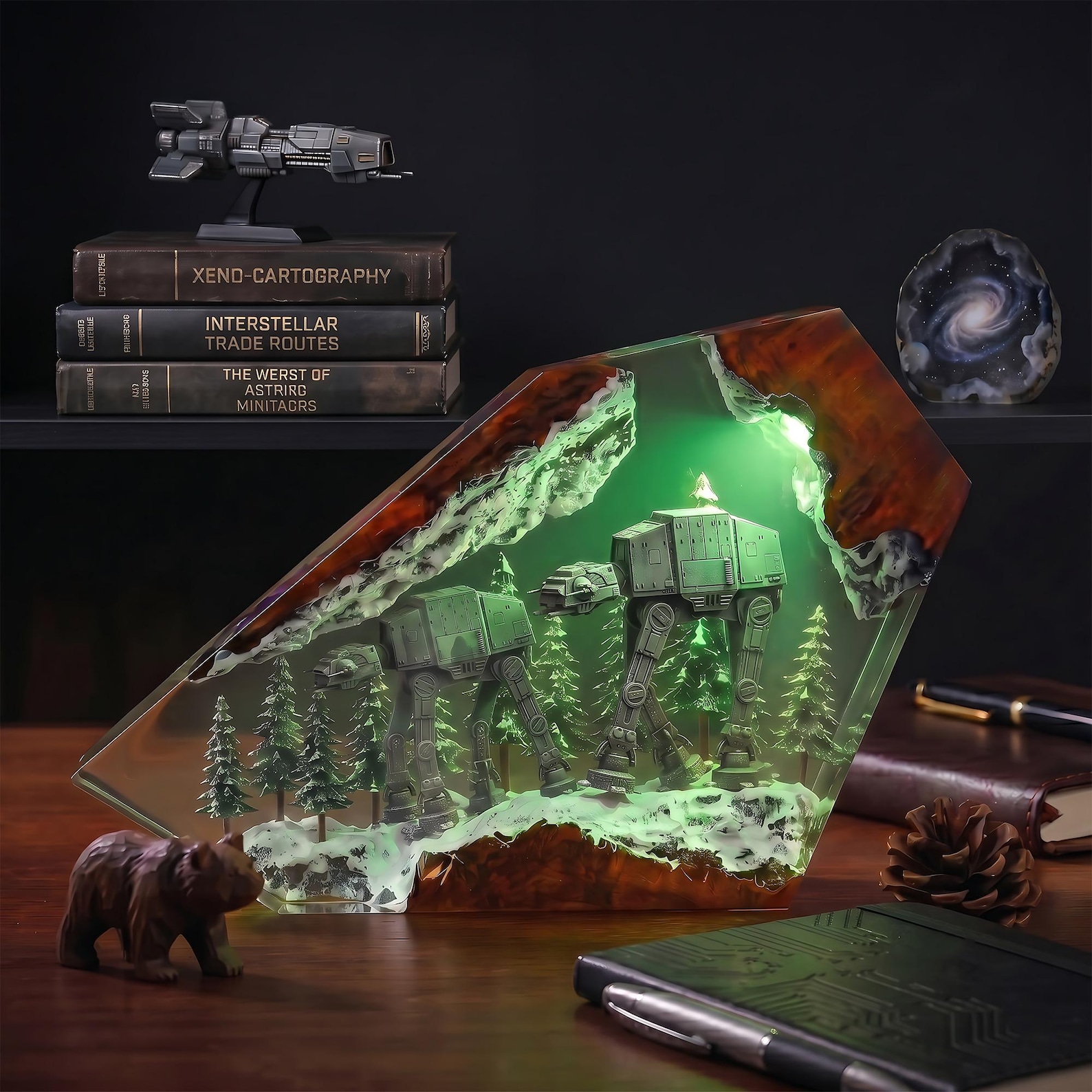 SW Galactic Empire Imperial AT-AT Walker Resin Diorama Lamp 2