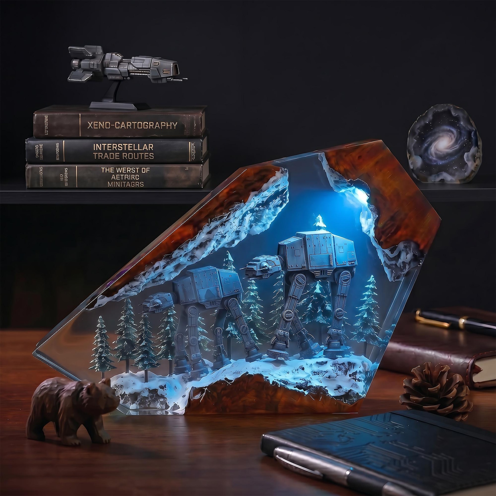 SW Galactic Empire Imperial AT-AT Walker Resin Diorama Lamp 3