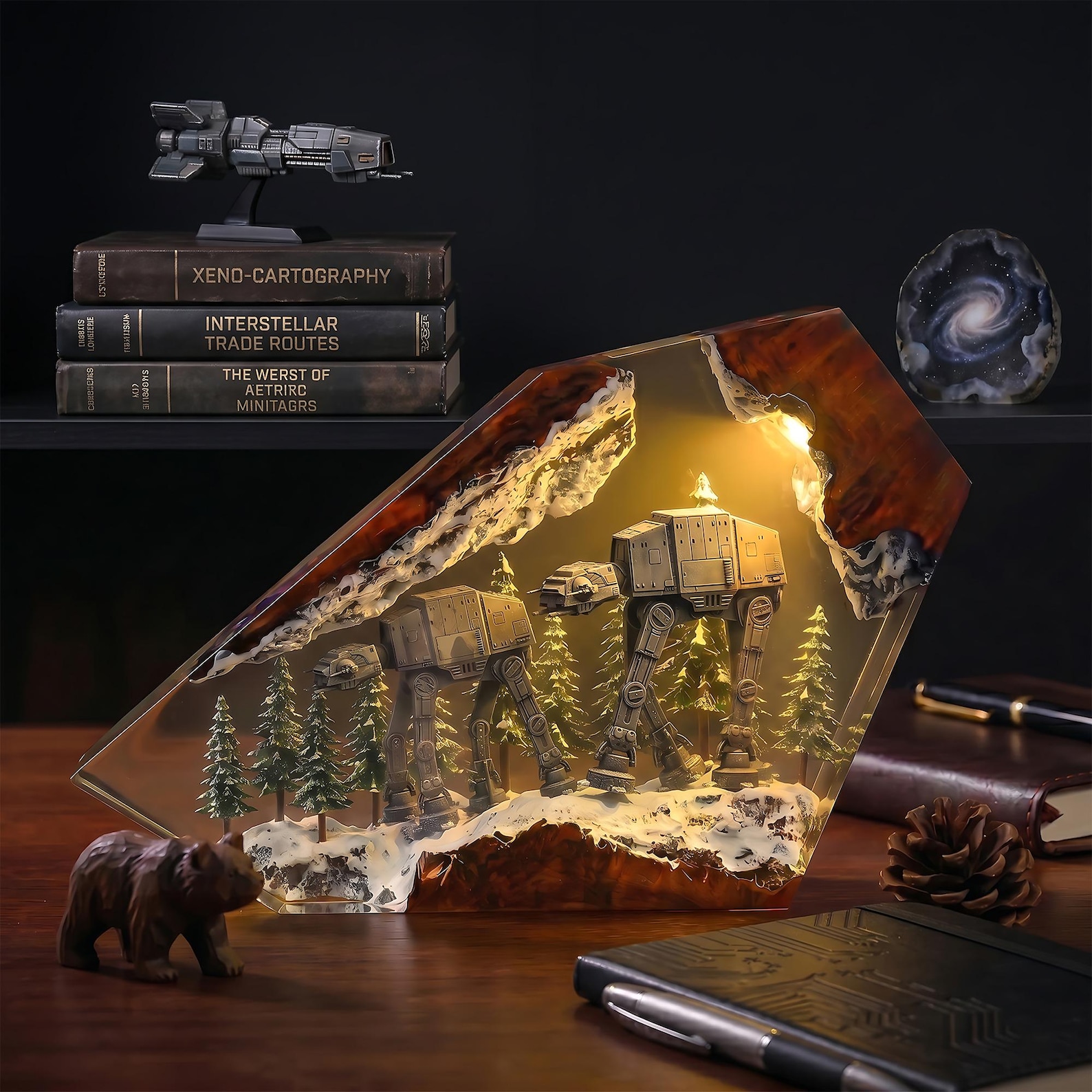 SW Galactic Empire Imperial AT-AT Walker Resin Diorama Lamp 1