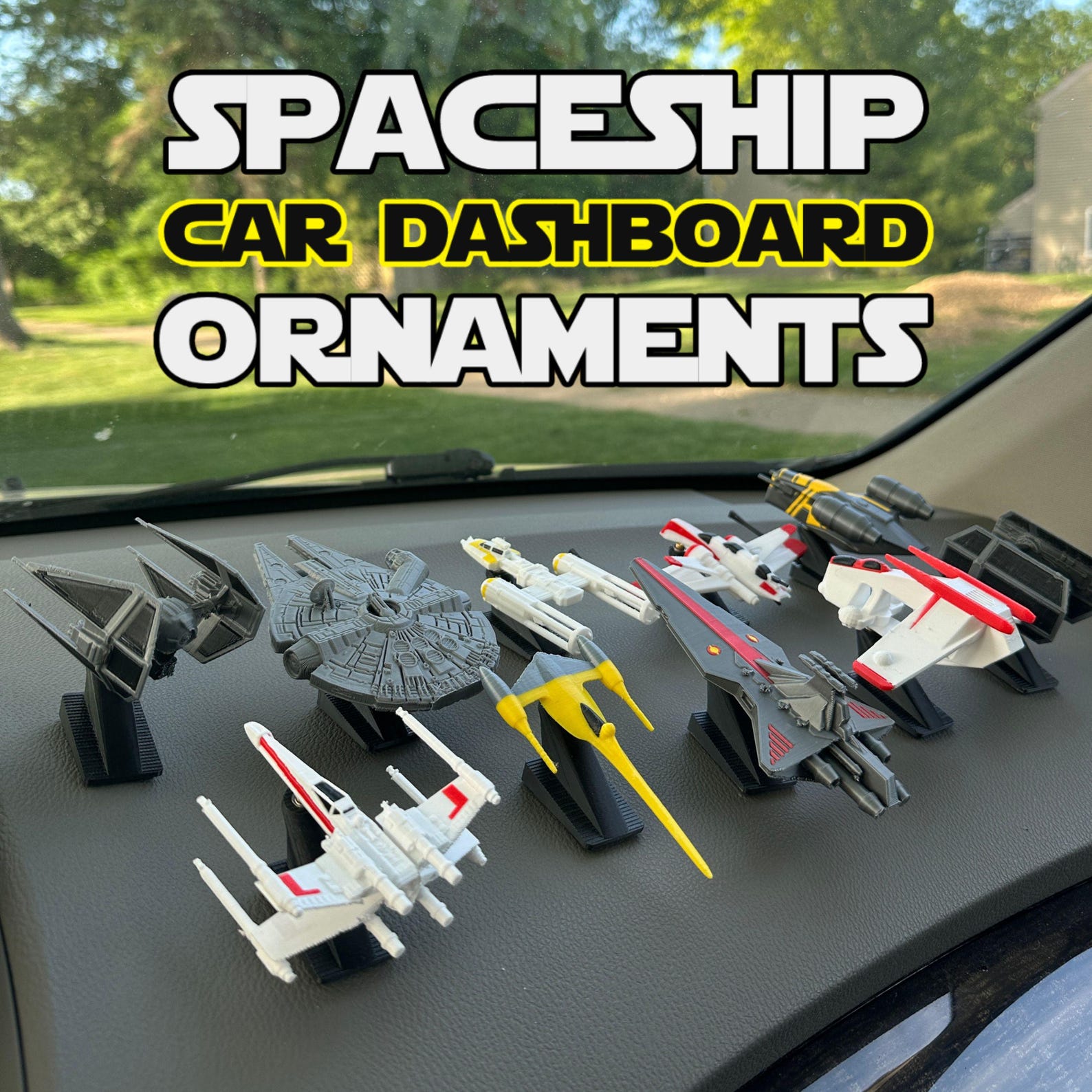 SW Spaceship Car Dashboard Drift Ornaments Set 1