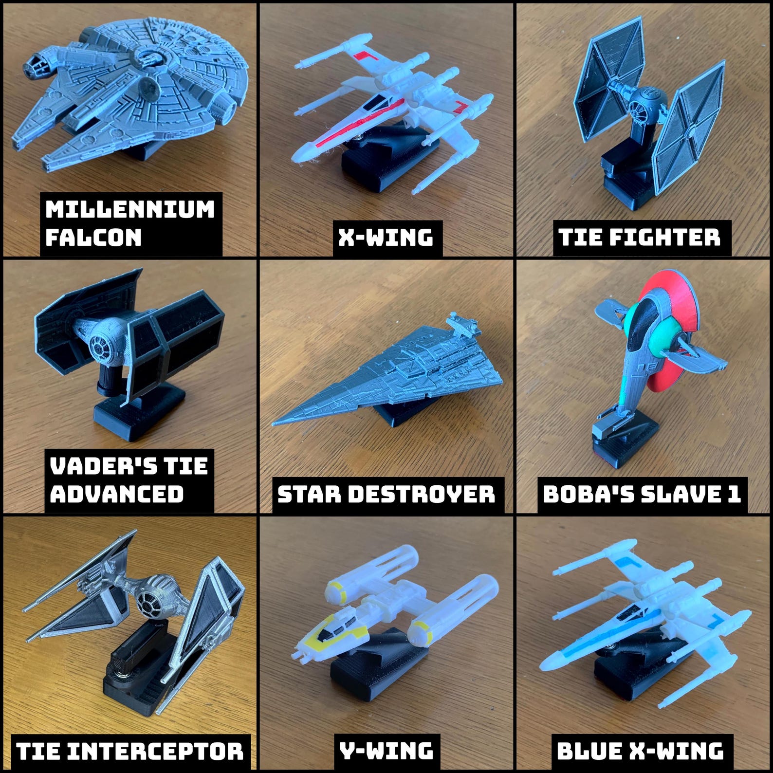 SW Spaceship Car Dashboard Drift Ornaments Set 2