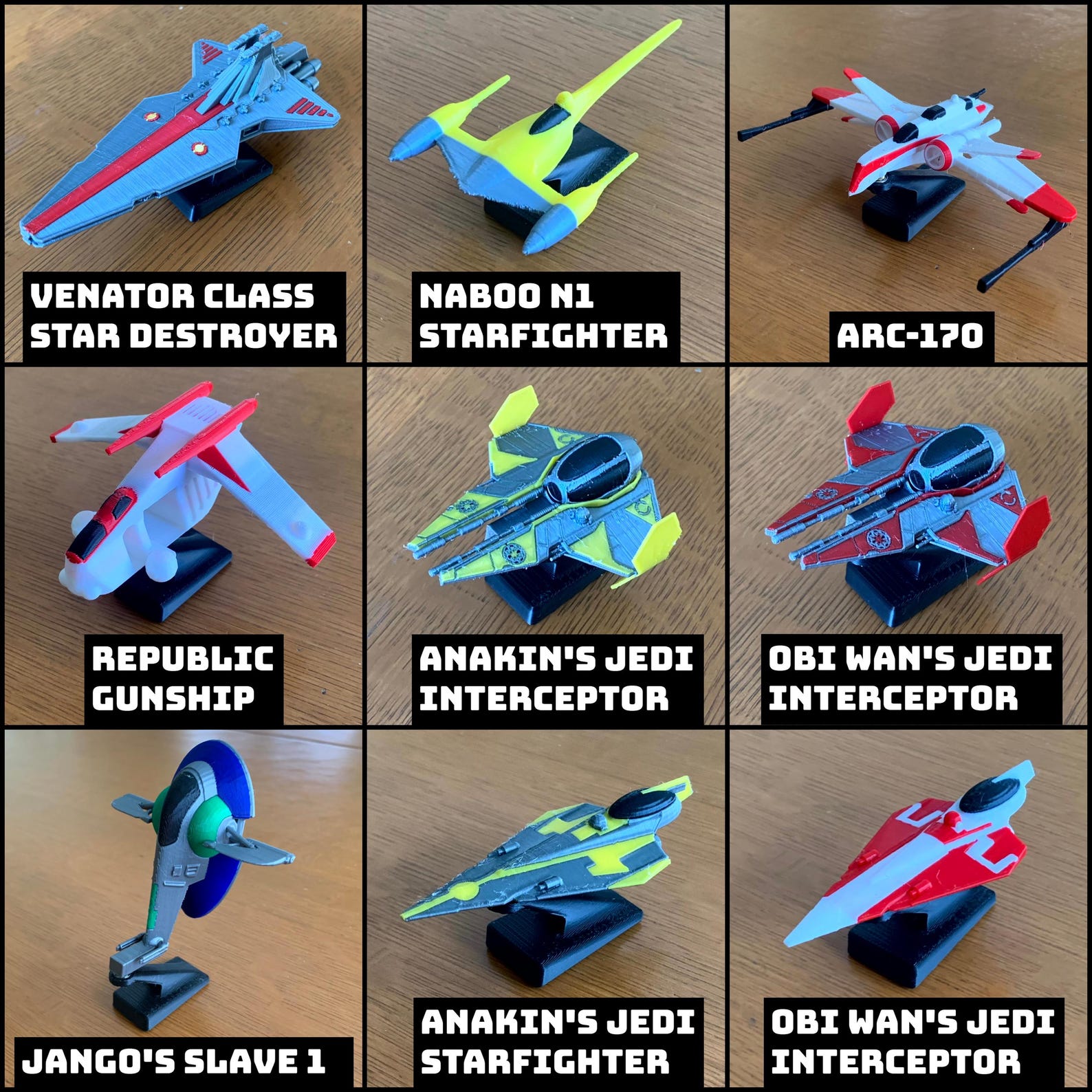 SW Spaceship Car Dashboard Drift Ornaments Set 3