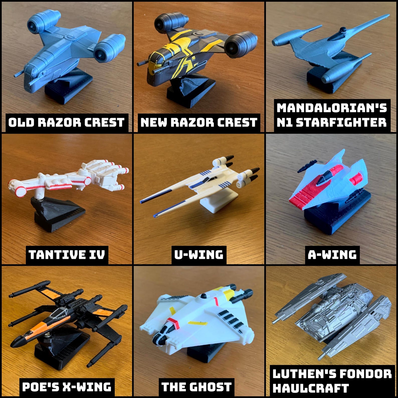 SW Spaceship Car Dashboard Drift Ornaments Set 4