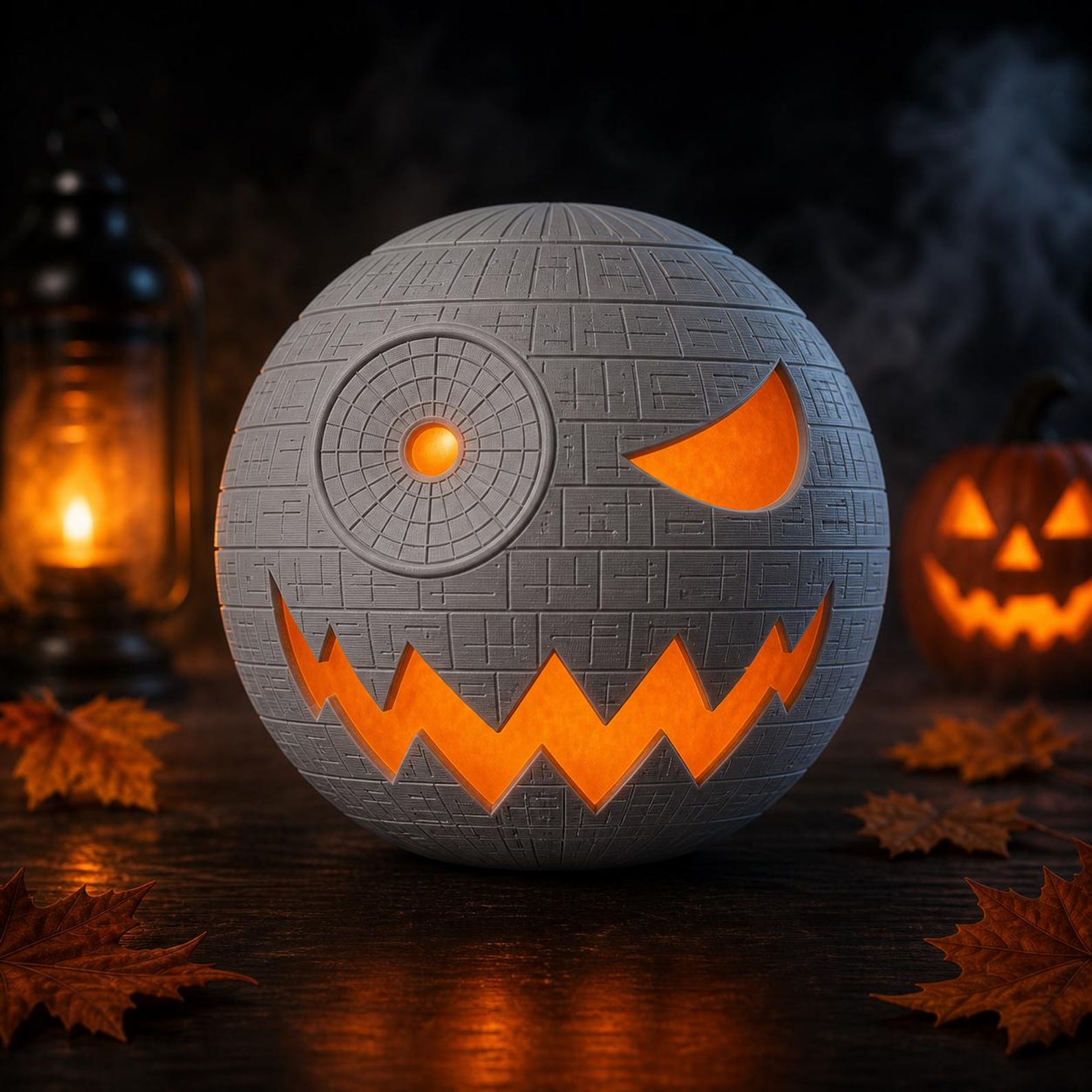 SW Death Star Jack-O’-Lantern LED Tealight Holder Decoration 2