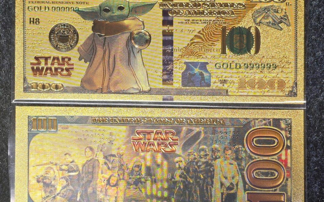 New The Mandalorian The Child (Grogu) Galaxy .9999 GOLD Foil 100 Dollars Fantasy Note available!