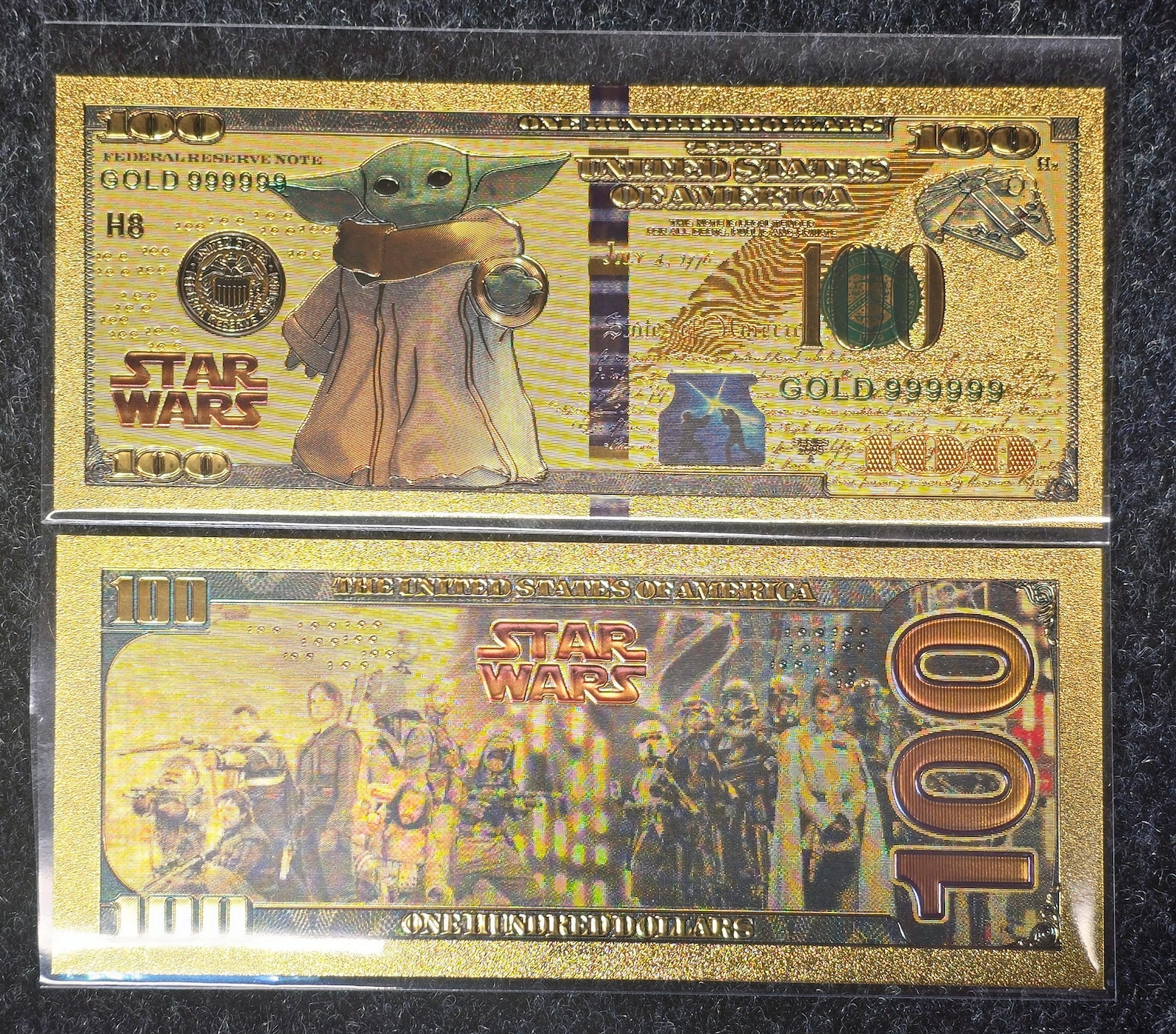 TM The Child (Grogu) Galaxy .9999 GOLD Foil 100 Dollars Fantasy Note 1