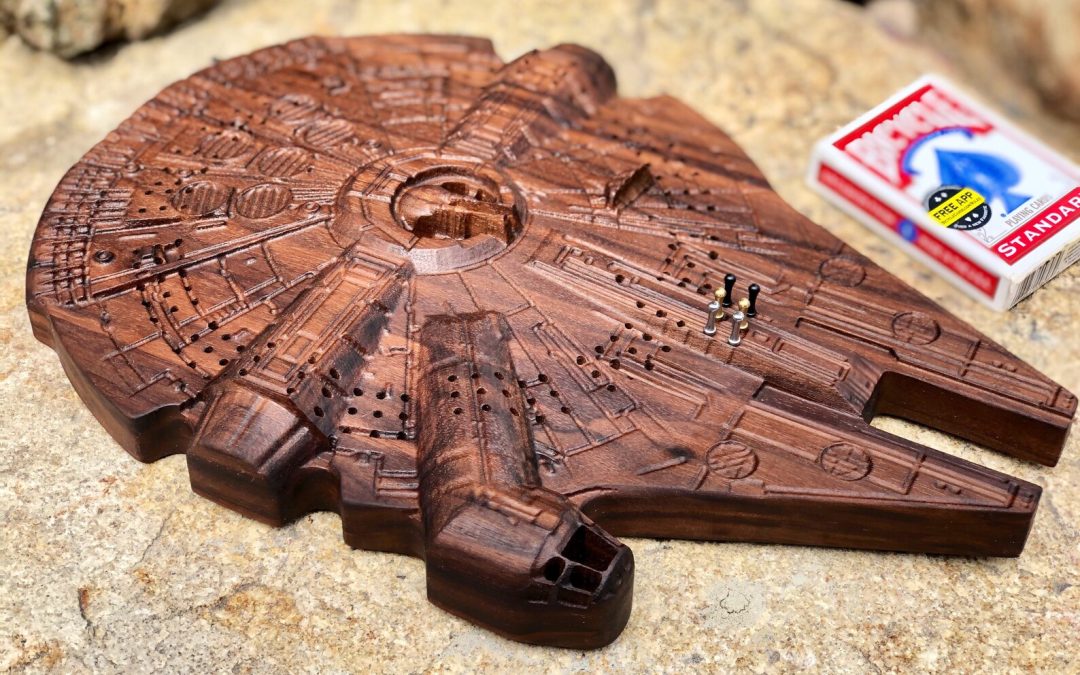 New Star Wars Millennium Falcon Customized Cribbage Board available now!