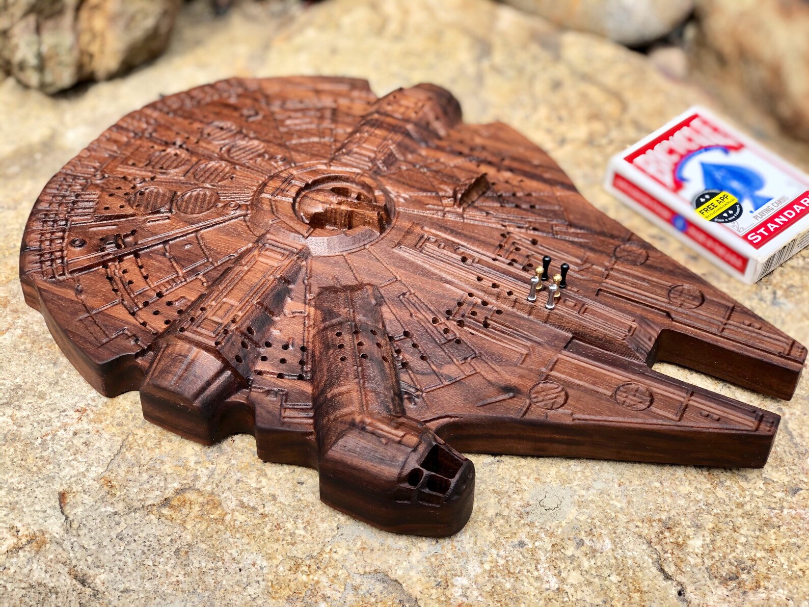 SW Millennium Falcon Customized Cribbage Board 1