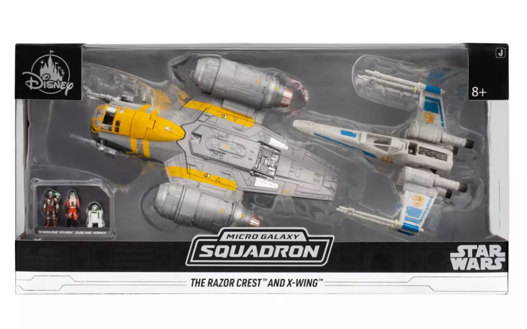 New The Mandalorian and Grogu Micro Galaxy Squadron Razor Crest and X-Wing Fighter Play Set available!