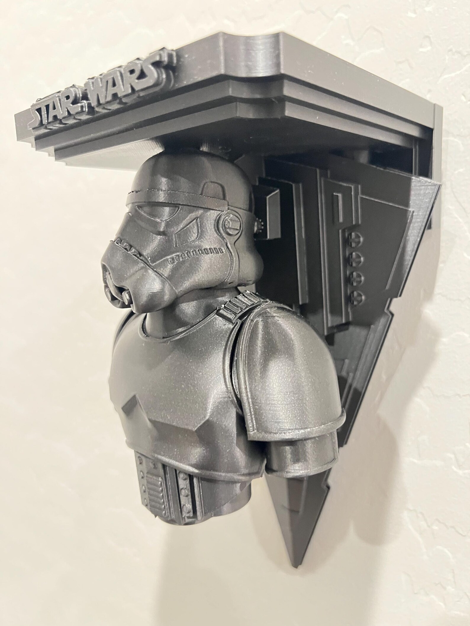 SW Imperial Stormtrooper Metallic Black Destroyer Like Wall Shelf 1
